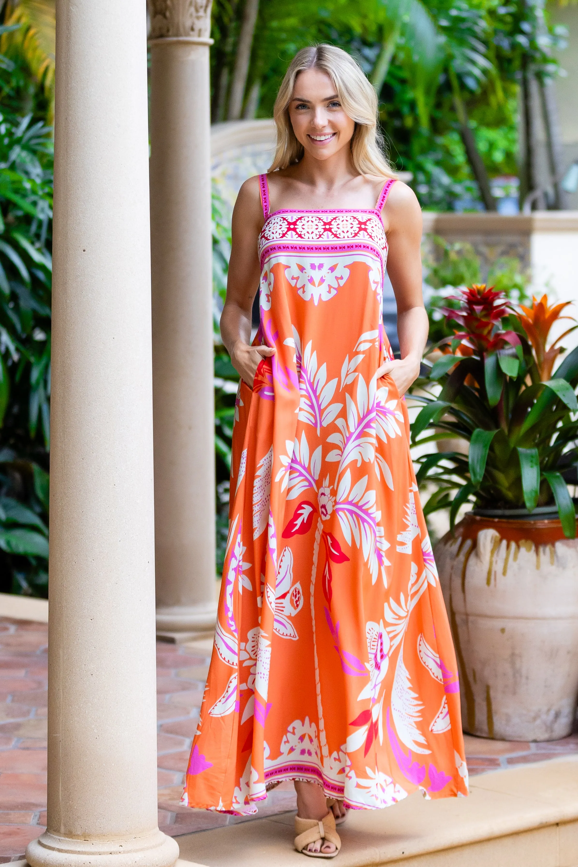 Giselle Dress / Orange Palm French Vibe