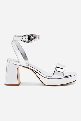 Comfort Walk Padded collar Dolly Verona Low Sandal In Silver Specchio
