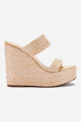 Comfort Midsole Pamela Wedge In Natural Raffia