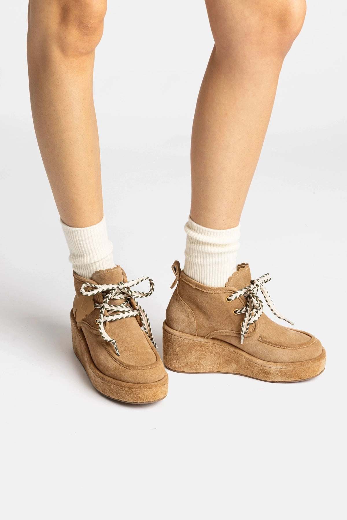 Arch Support Standing Workers Chani Wedge In Peanut Suede