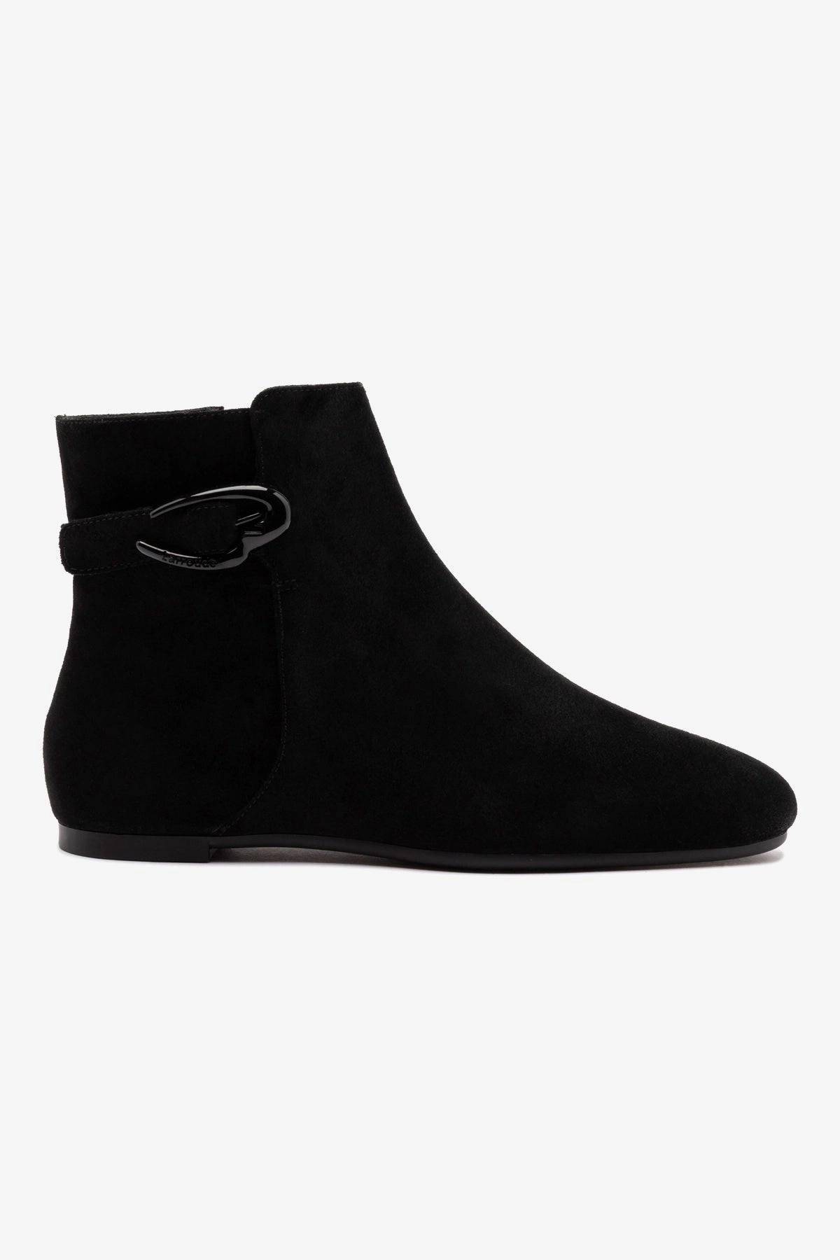 Mini Verona Boot In Black Suede velcro Quick Fit