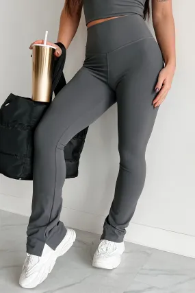 Good Habits Slim Flare Leggings (Charcoal) Timeless Layers FlexibleKnees