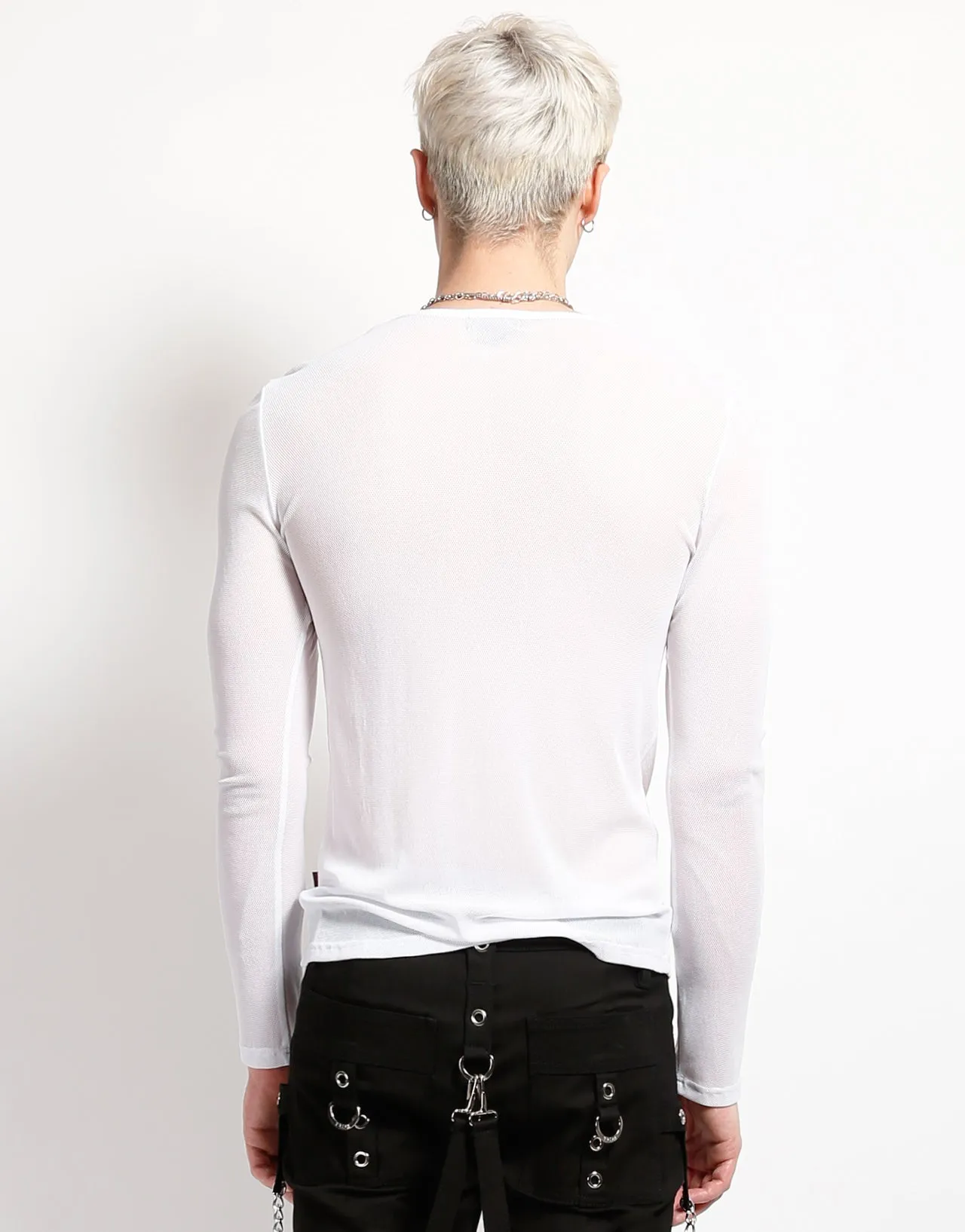 Thermal Insulation Tech MENS LONG SLEEVE FISHNET WHITE