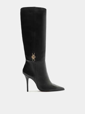 Neutral Base Penny Leather Stiletto Boot