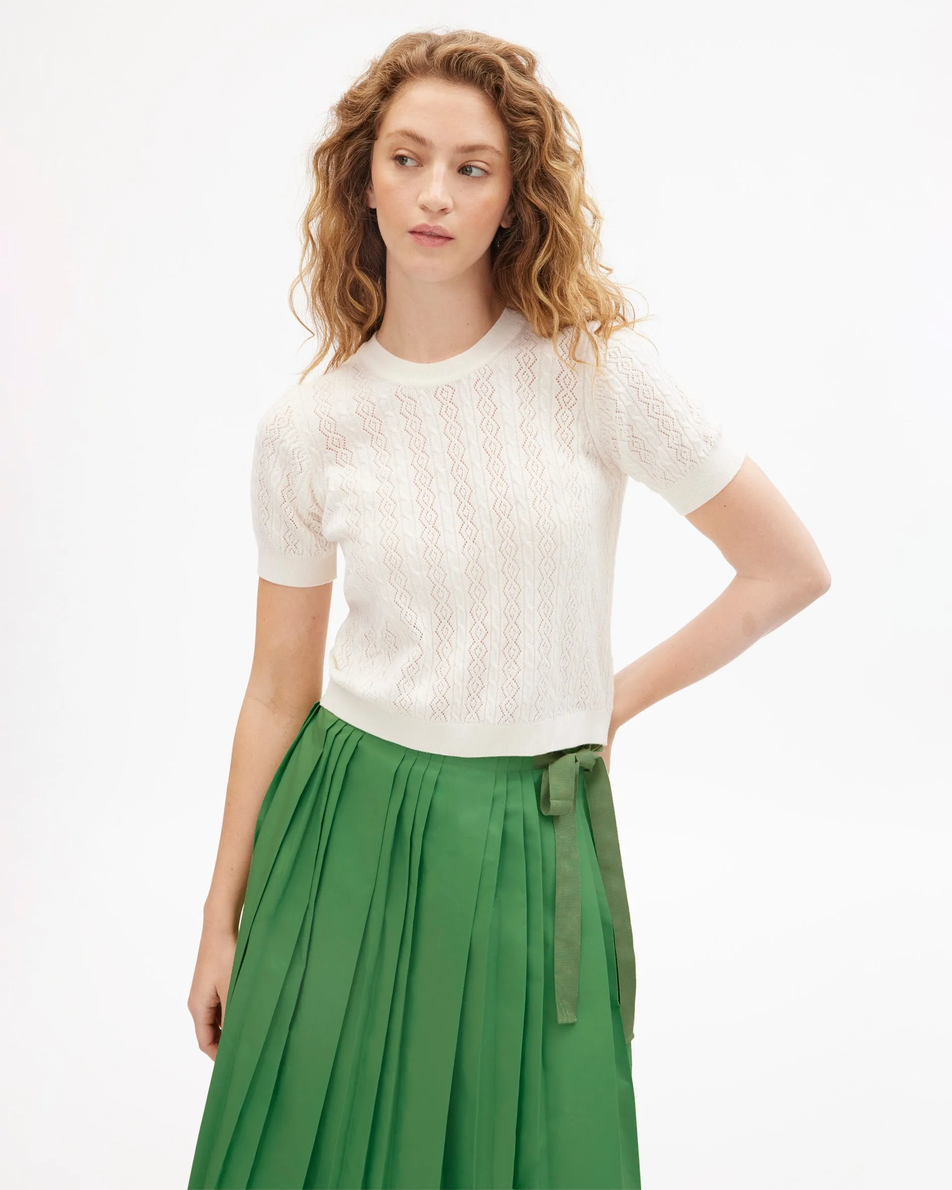 Durable Reinforced Hems Ventilated Armhole Design Diane Knit Top