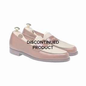 Richmond 2 Tan Burnished Calf & Stone Canvas Photo Day Casual Slip-on Walking Shoes