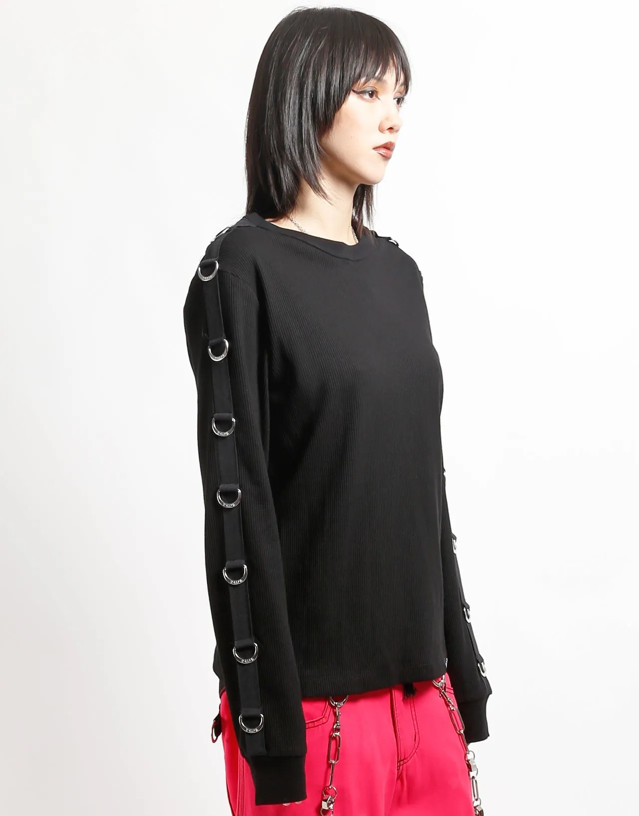 Soft Cotton Blend Street Style D-RING THERMAL TOP