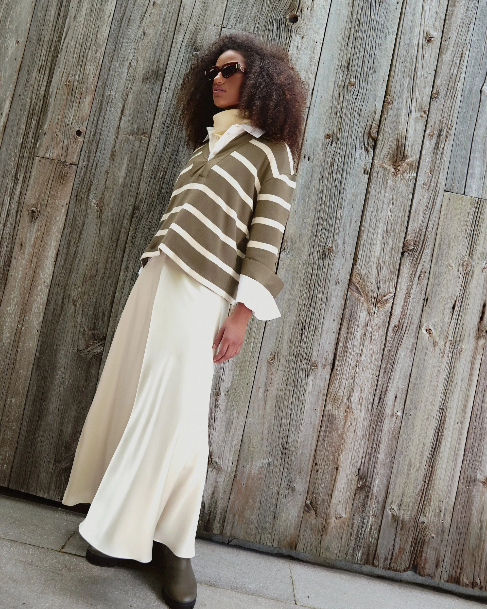 NonRestrictive Cuff Elastic Edging Whitney Top