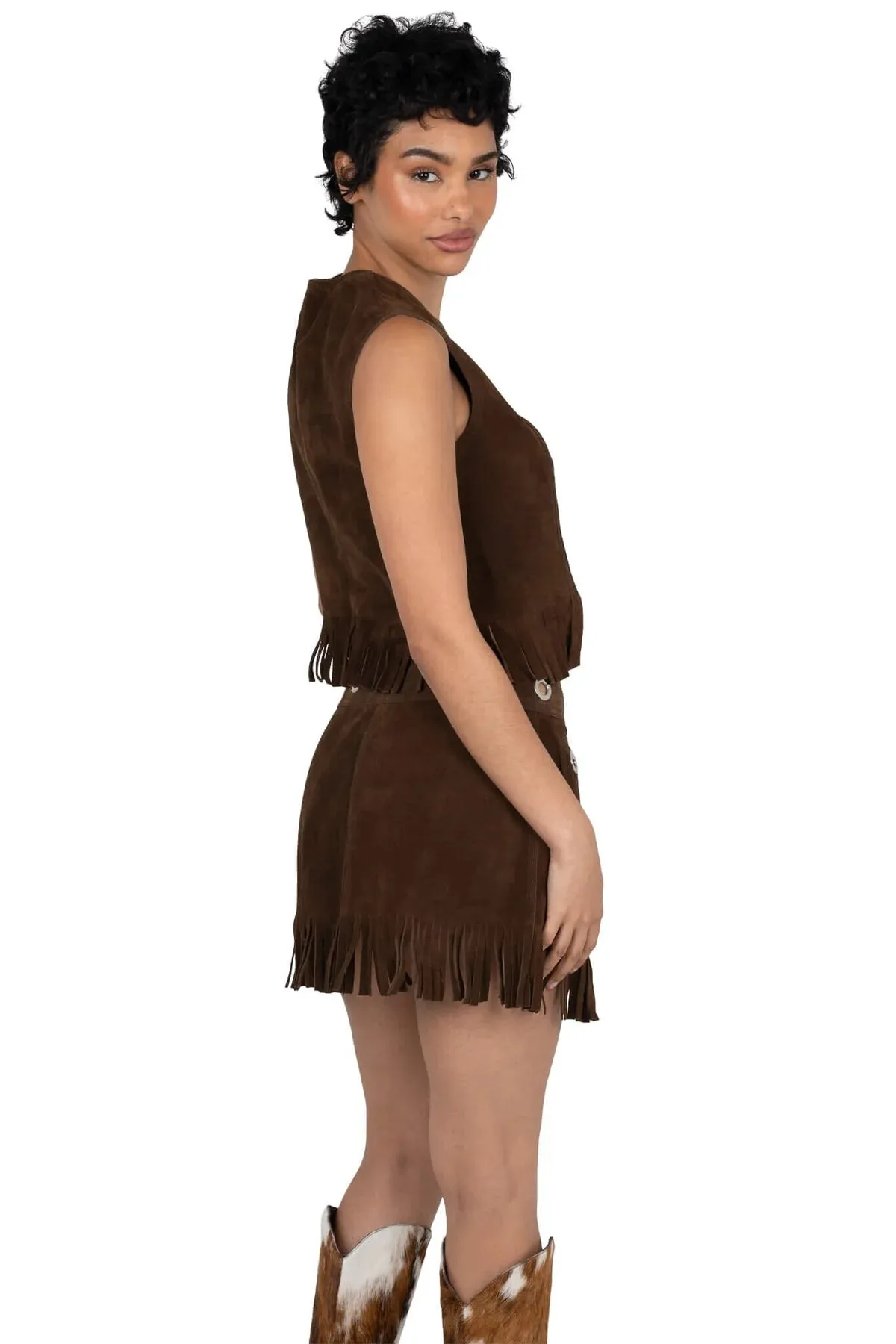 AntiStaticMaterial ROSEBOWL BROWN SUEDE