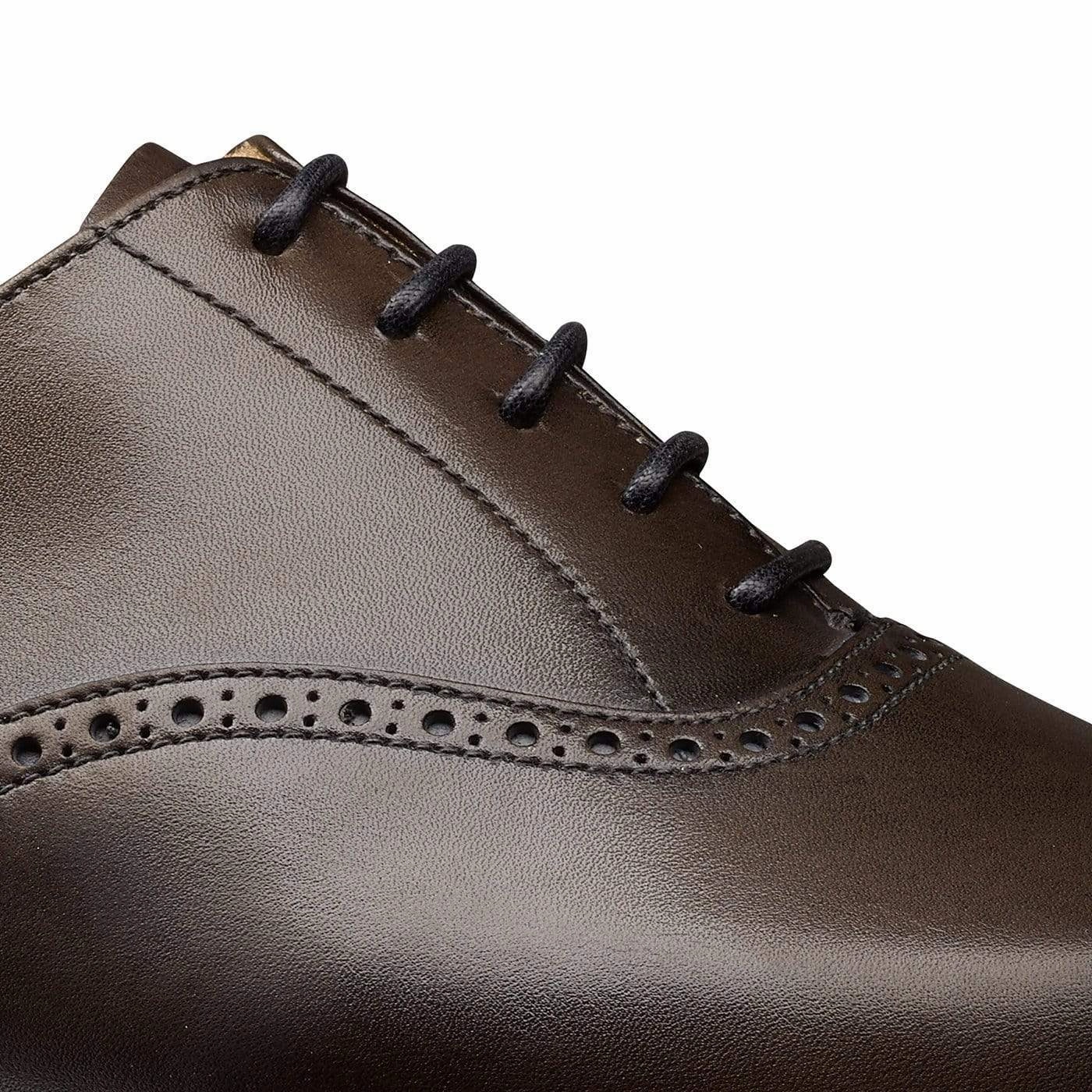 Edgware Grey Burnished Calf Classic Black Stylish Lace-up Shoes