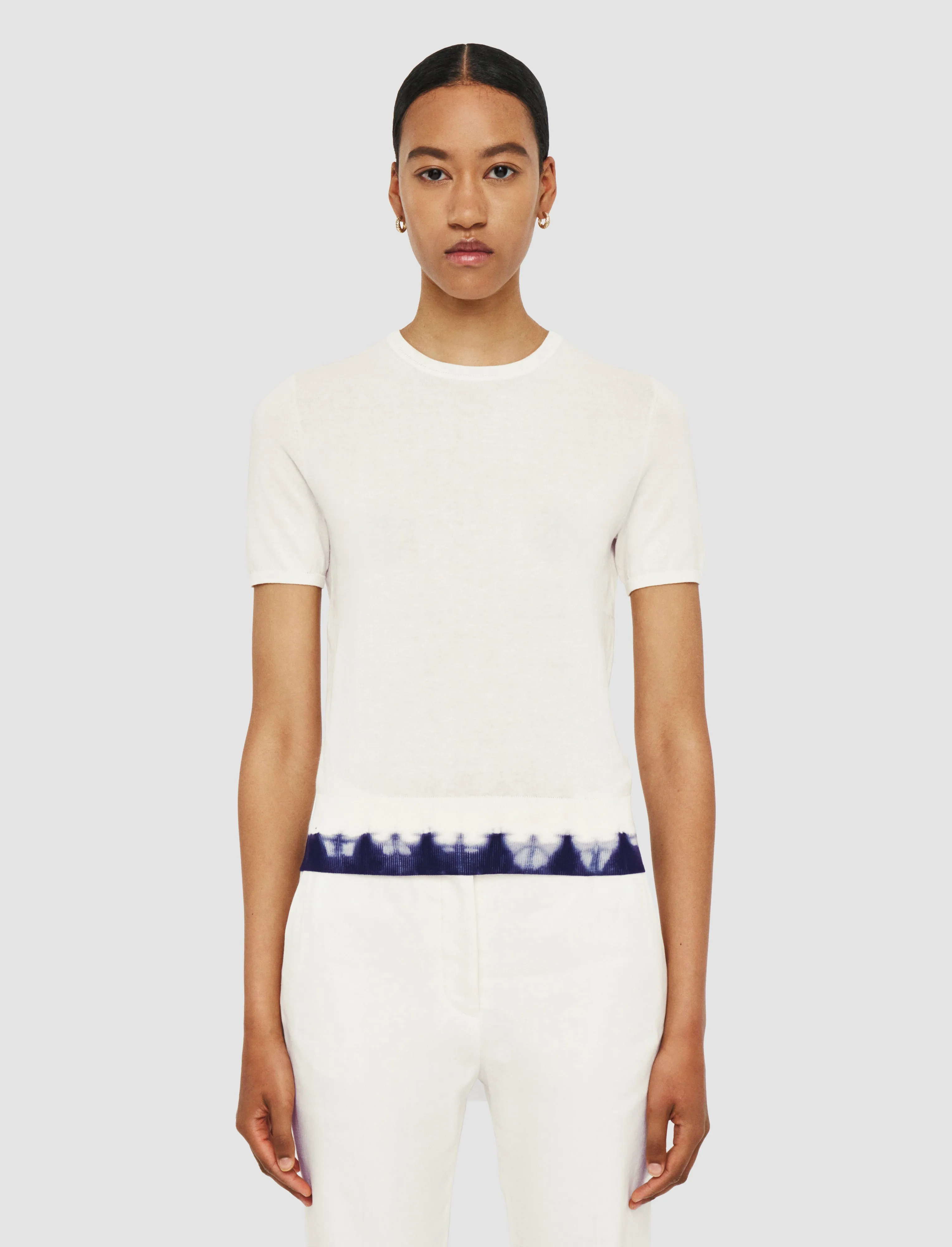 MoistureWicking Yarn Silk Cotton Knit Top