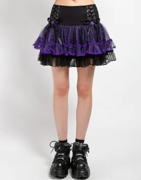 Low Bulk Material TUTU SKIRT PURPLE LEOPARD