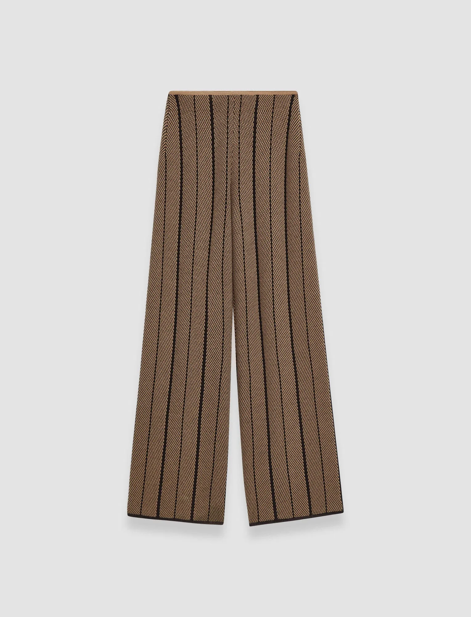 Chevron Jacquard Knitted Trousers Under Jacket Oversized Collar Style