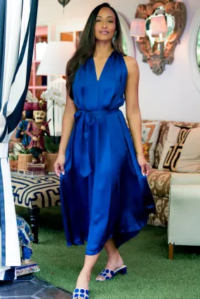 Elizabeth Dress / Lapis Silk Flattering Shape