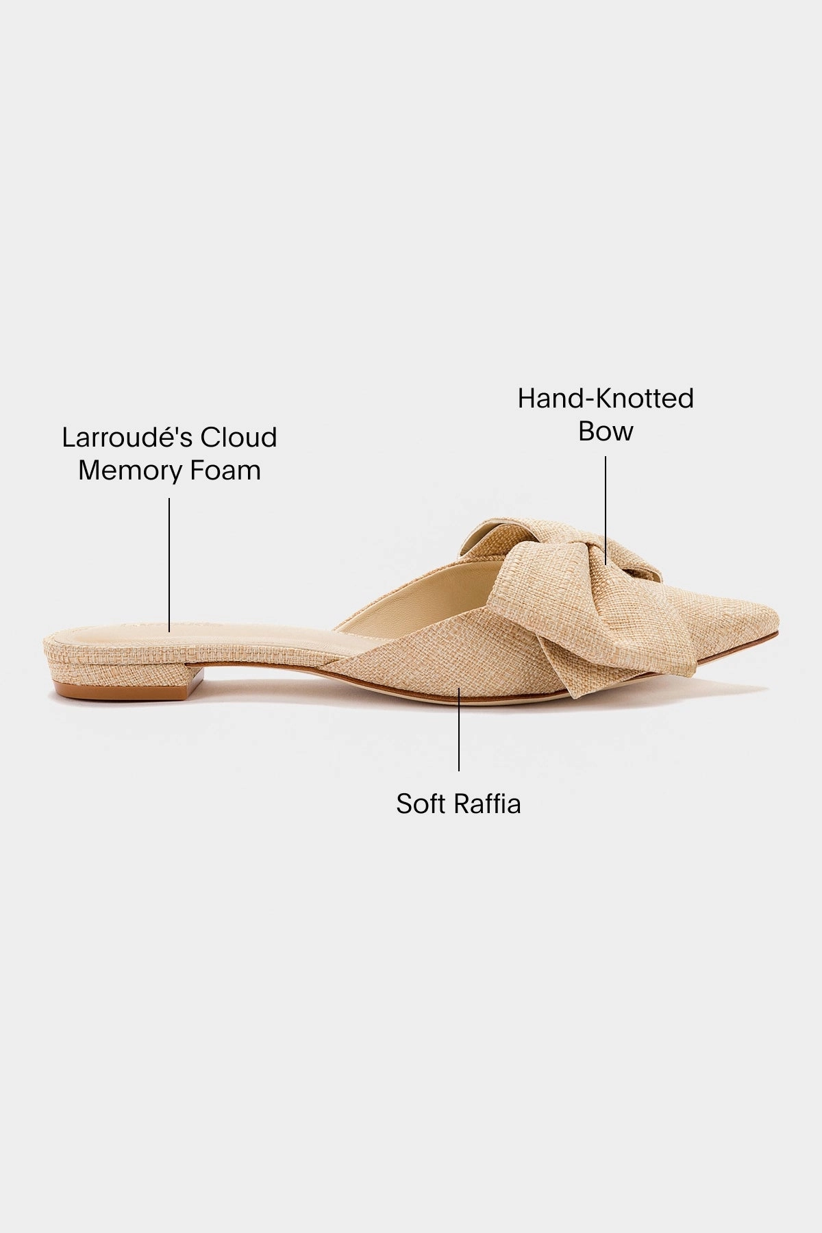 Kids Play Nordic Tone Elle Flat Mule In Beige Raffia