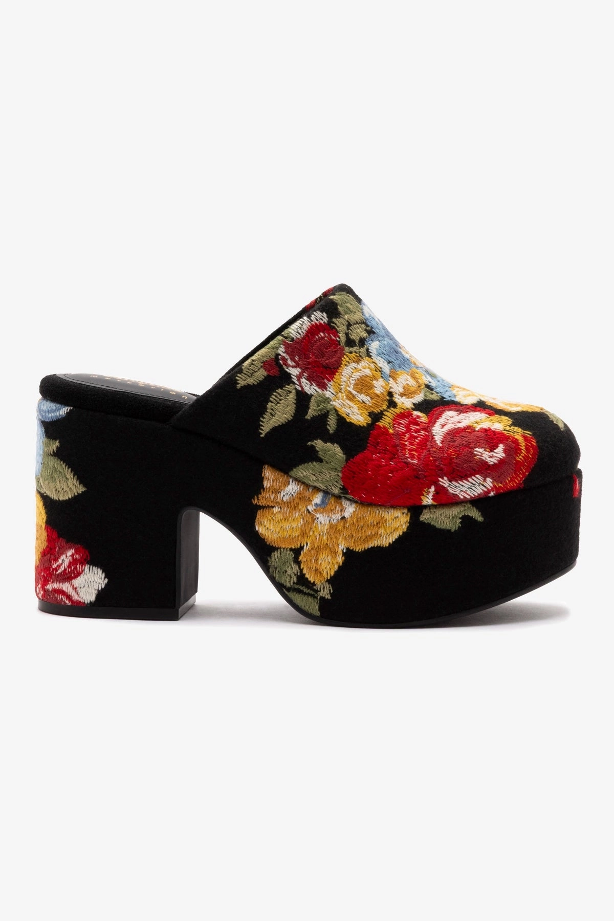 Thermoplastic Frame Trail Ease Larroud x Markarian Miso Clog In Floral Embroidery Black Fabric