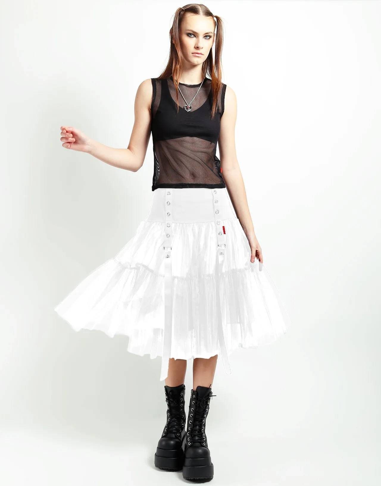 Quick Change TUTU RIBBON TULLE SKIRT WHT