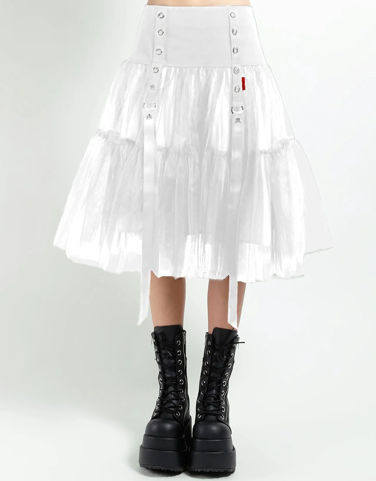 Quick drying material TUTU RIBBON TULLE SKIRT WHT