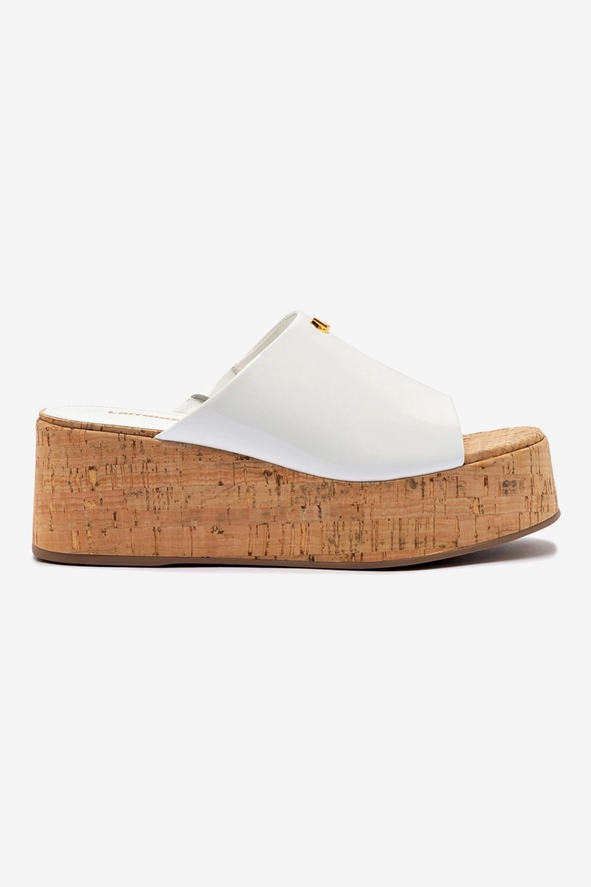 Bold Tone Low Arch Charli Mule In White Patent Leather