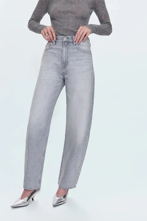 Brushed Interior Pistola Wes High Rise Barrel Jean in Enigma