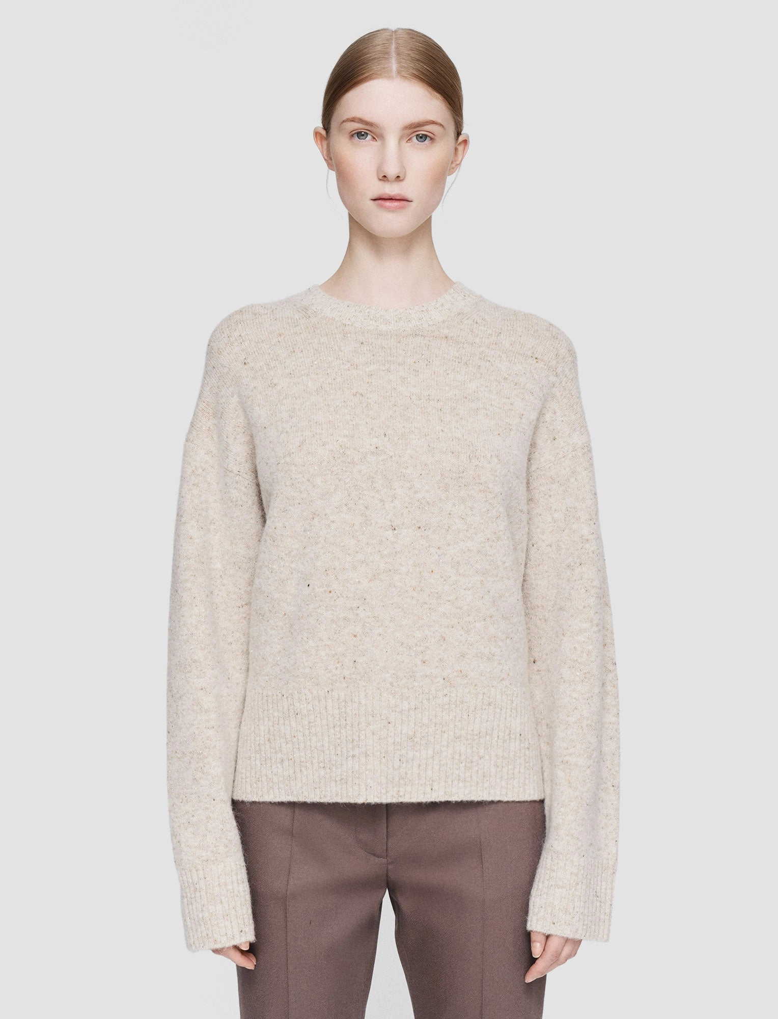 Soft Apparel Alpaca Tweed Knit Round Neck Jumper