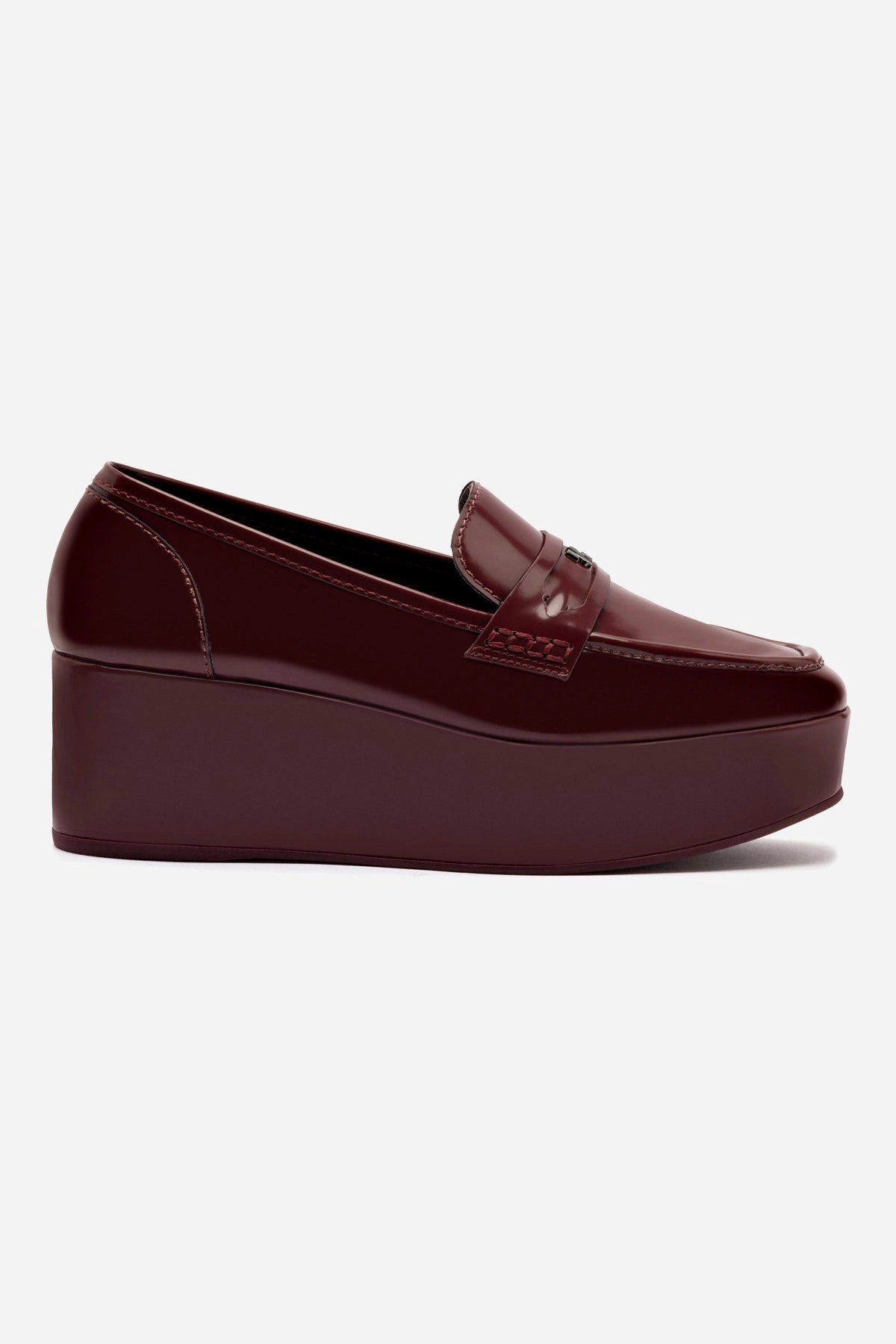 Thermal Insulation Layer Field Power Suki Flatform Loafer In Burgundy Box Leather