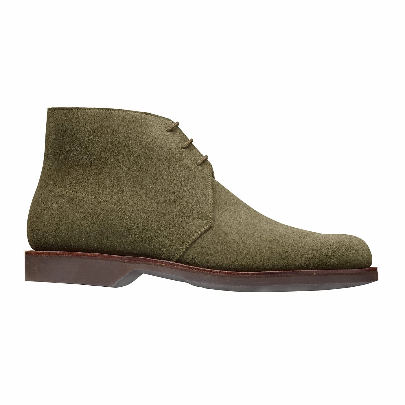 Chukka 4 Olive Reverse Butt Suede Camera Look