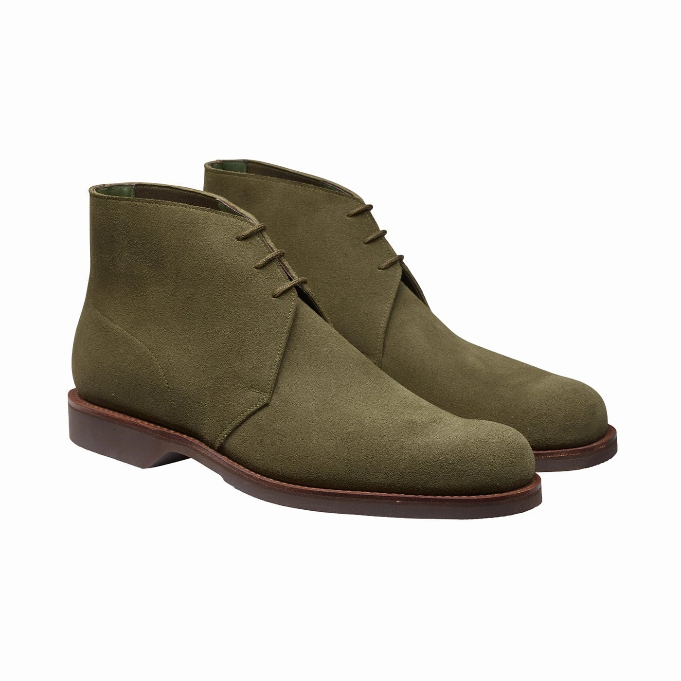 Chukka 4 Olive Reverse Butt Suede Runway Glow