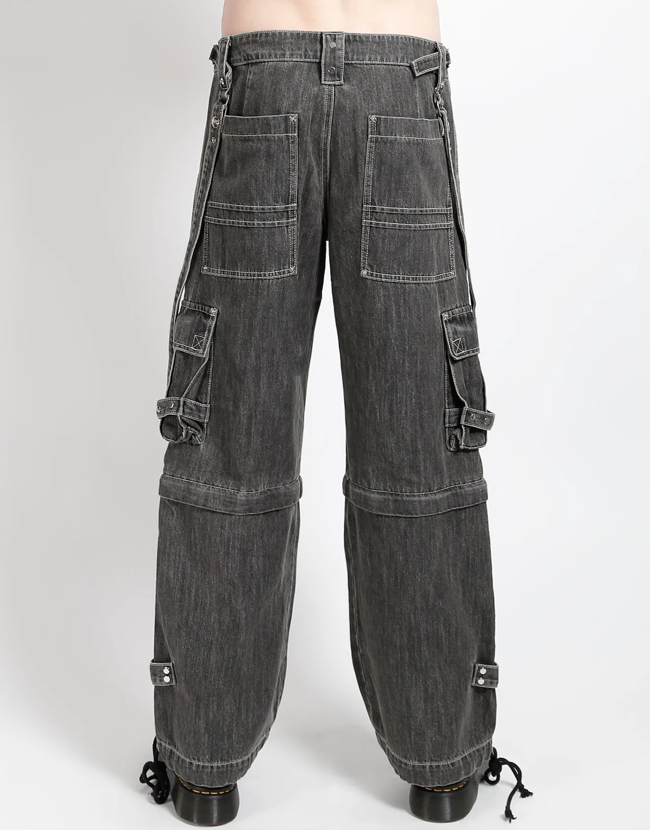 ZIP OFF CRUSH CARGO PANT BLACK DENIM Breathable Design