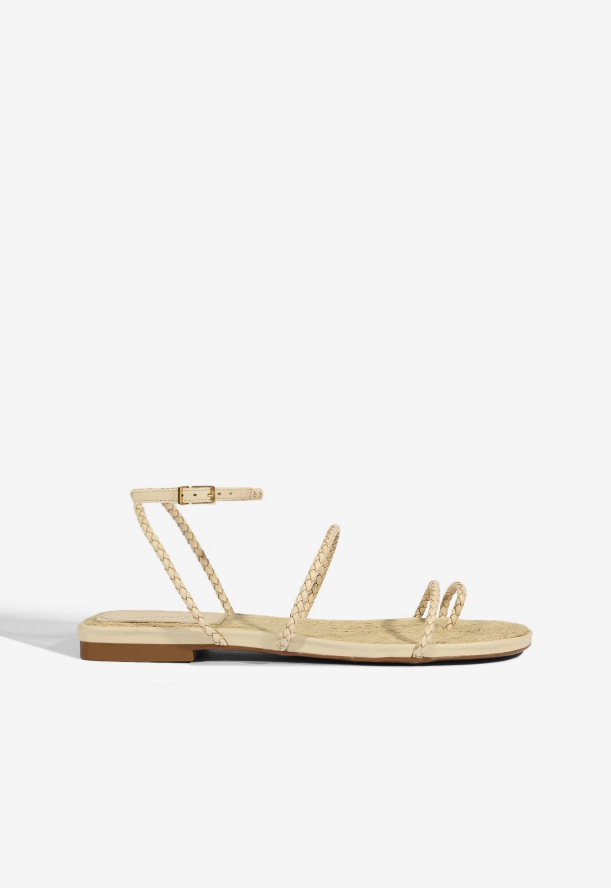Breathable Foot Support Kaya Beige Leather Flat Sandal