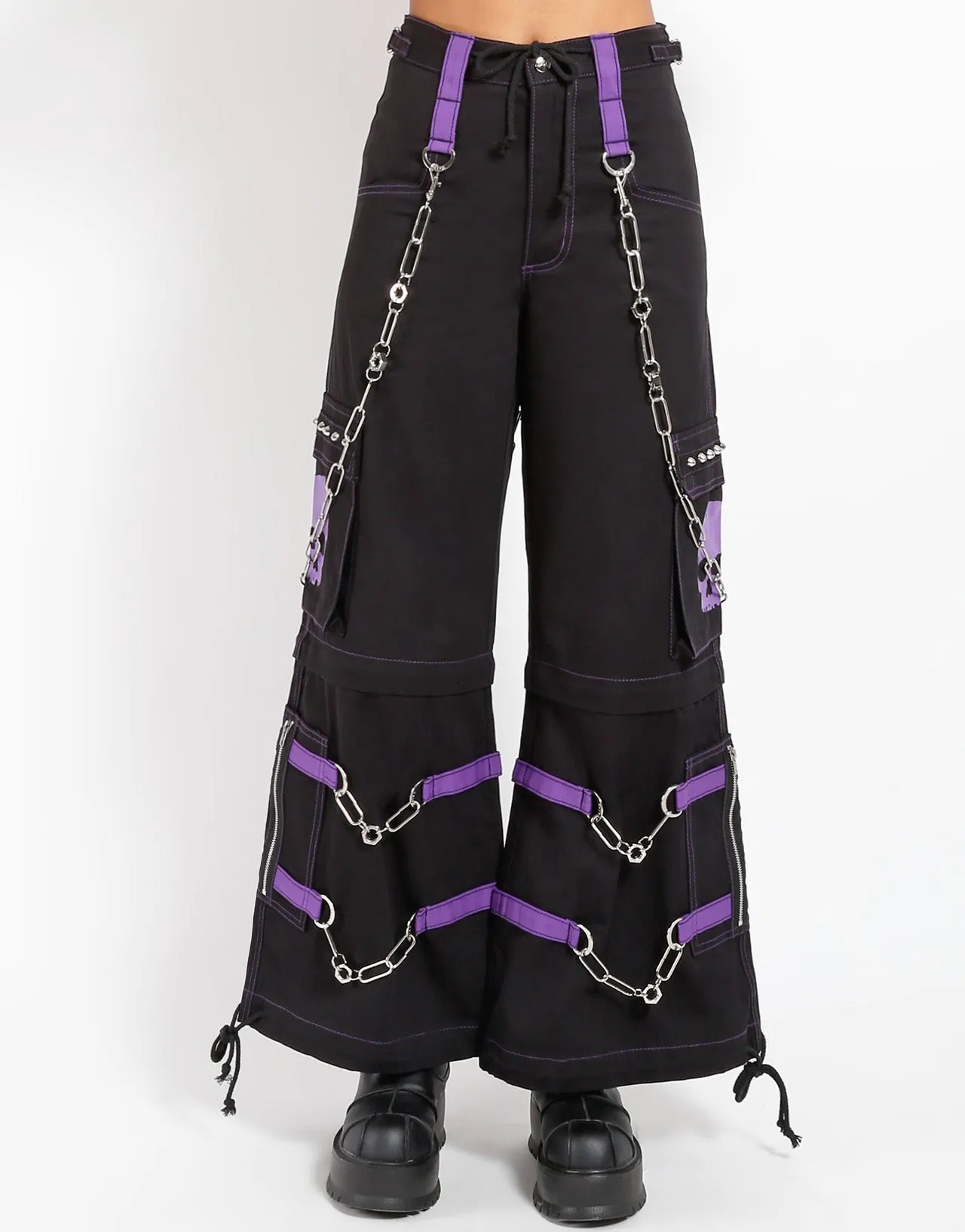 Cozy Comfort Casual Comfort Layers SKULL ZIP OFF PANT PURPLE