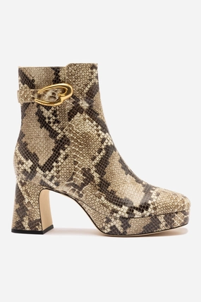 Dolly Verona Low Boot In Neutral Snake Leather Rock Path Body Balance