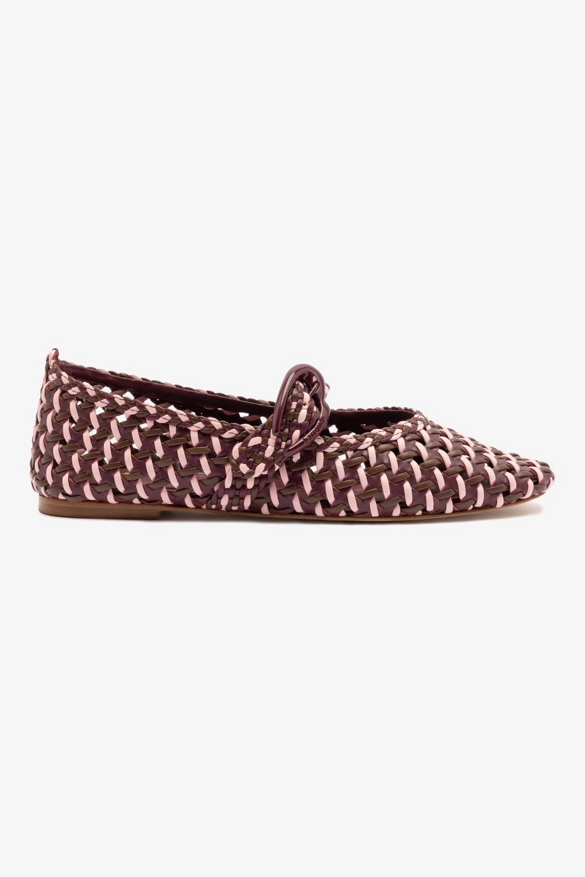 Verona Macrame Ballet Flat In Wine, Tulip and Burnt Umber Leather Mountain Strong