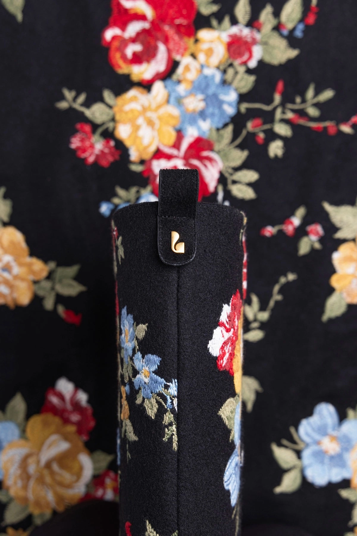 Blister prevention Deep Grip Larroud x Markarian Florencia Boot In Floral Embroidery Black Fabric