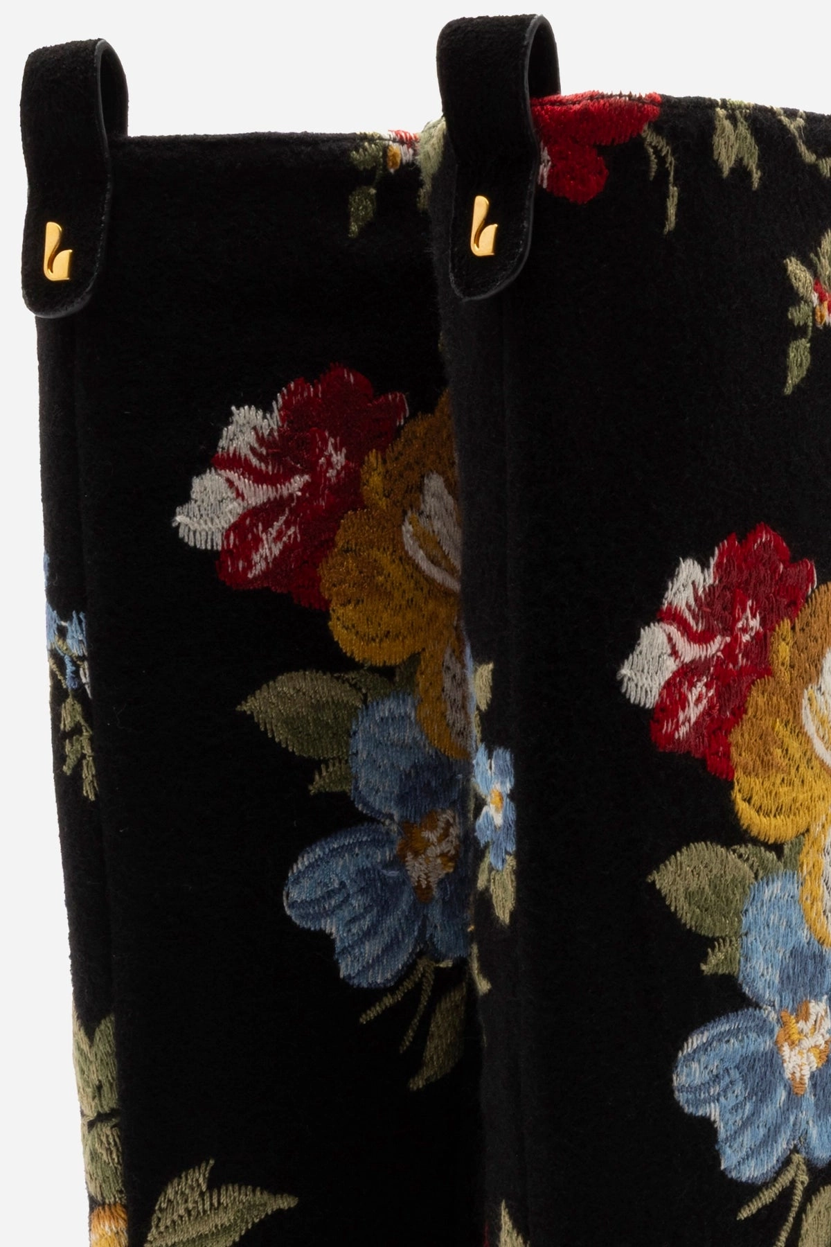 Tropic Mode Larroud x Markarian Florencia Boot In Floral Embroidery Black Fabric