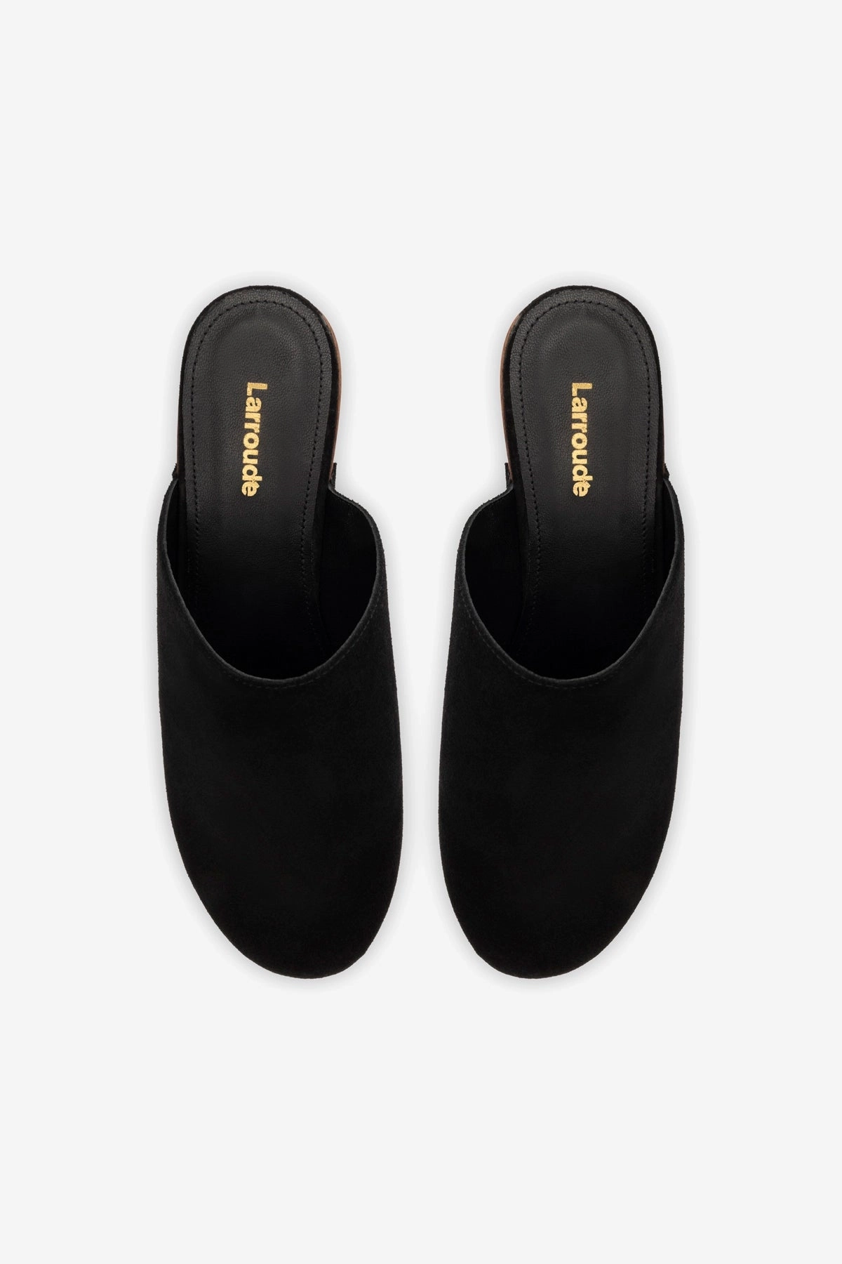 Comfort collar Miso Wooden Platform Clog In Black Suede