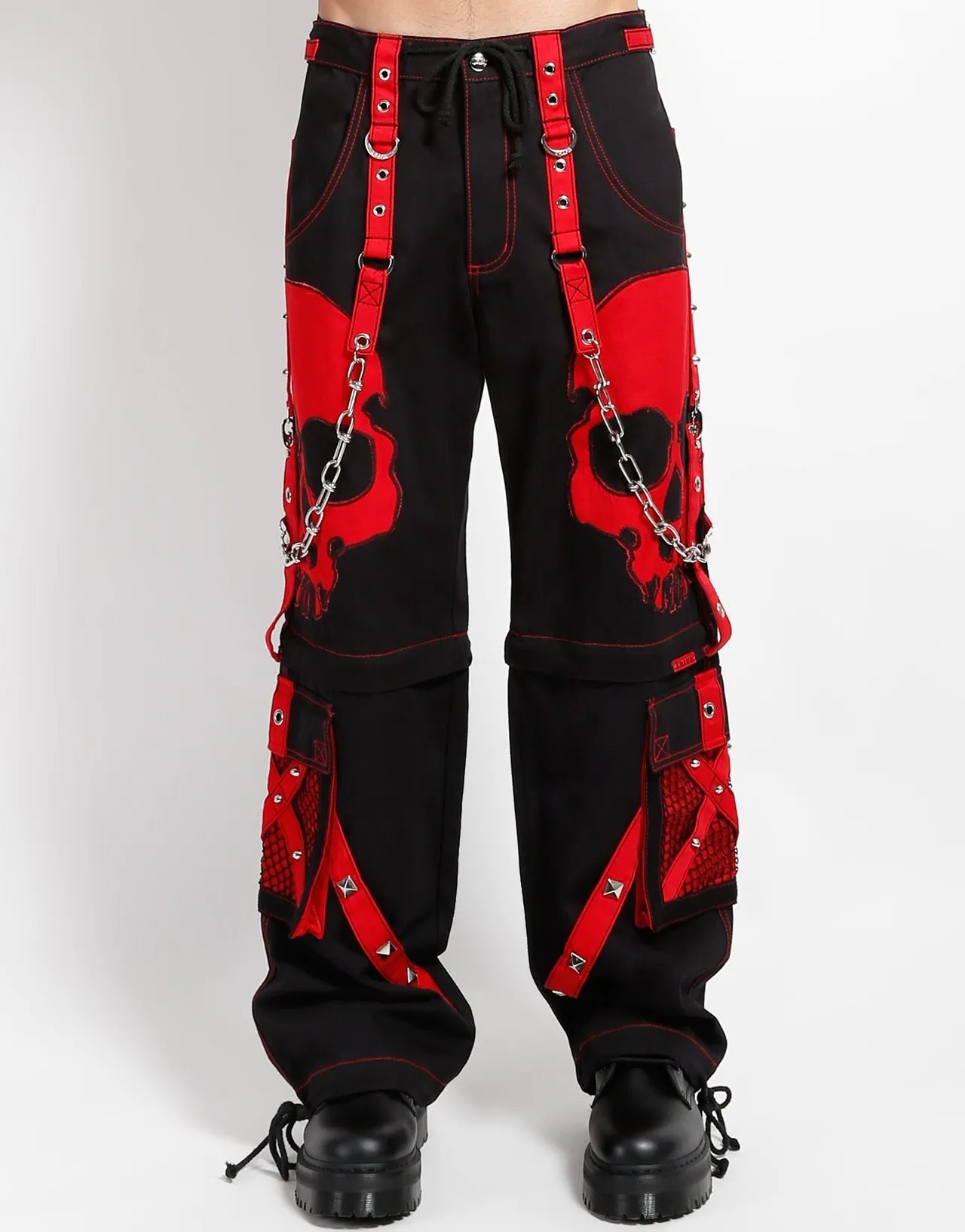 Sporty Layer Cuffed hem SCARE DARK STREET PANT RED
