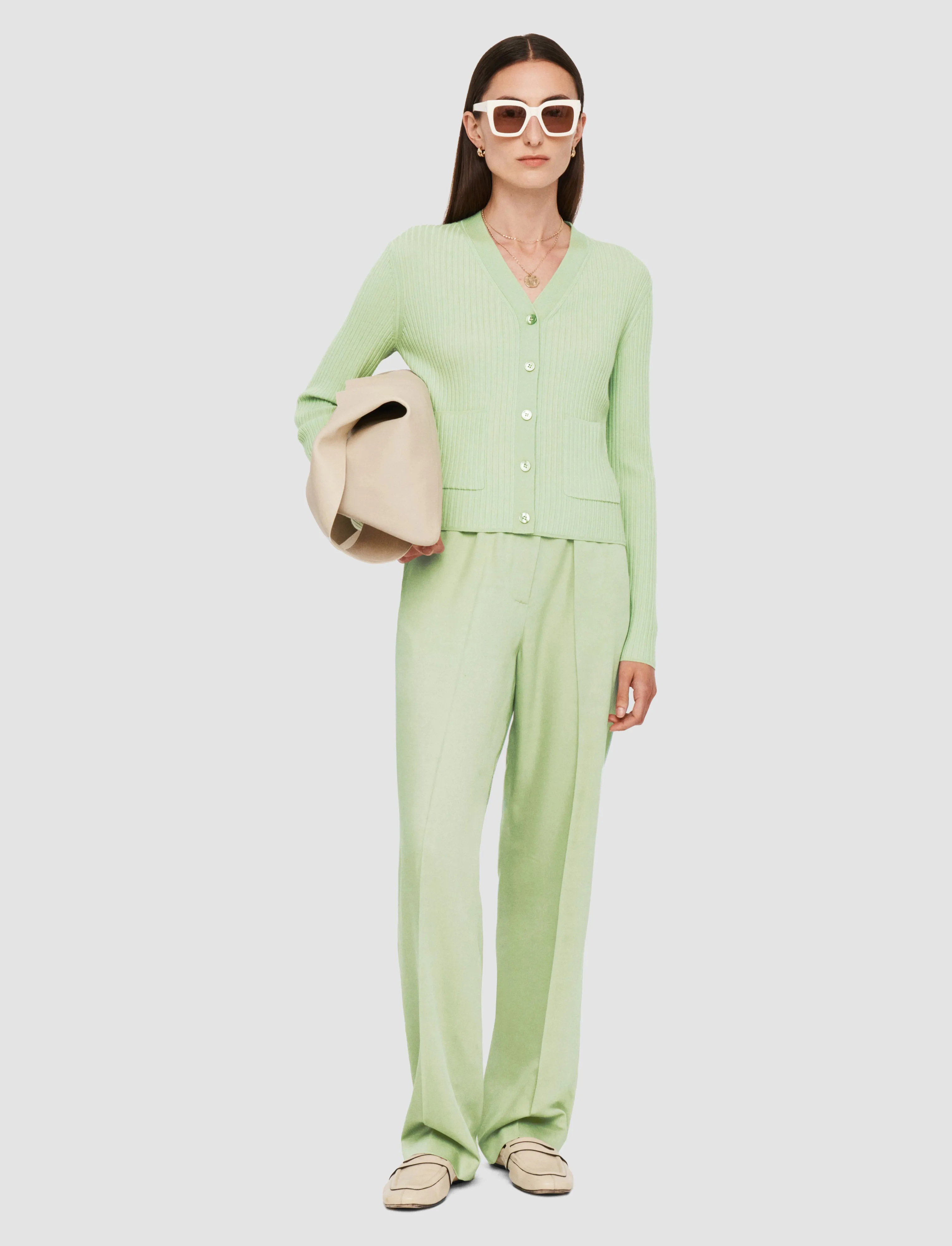 Chunky Cable Knit Autumn Layer Fine Merino Rib Cardigan