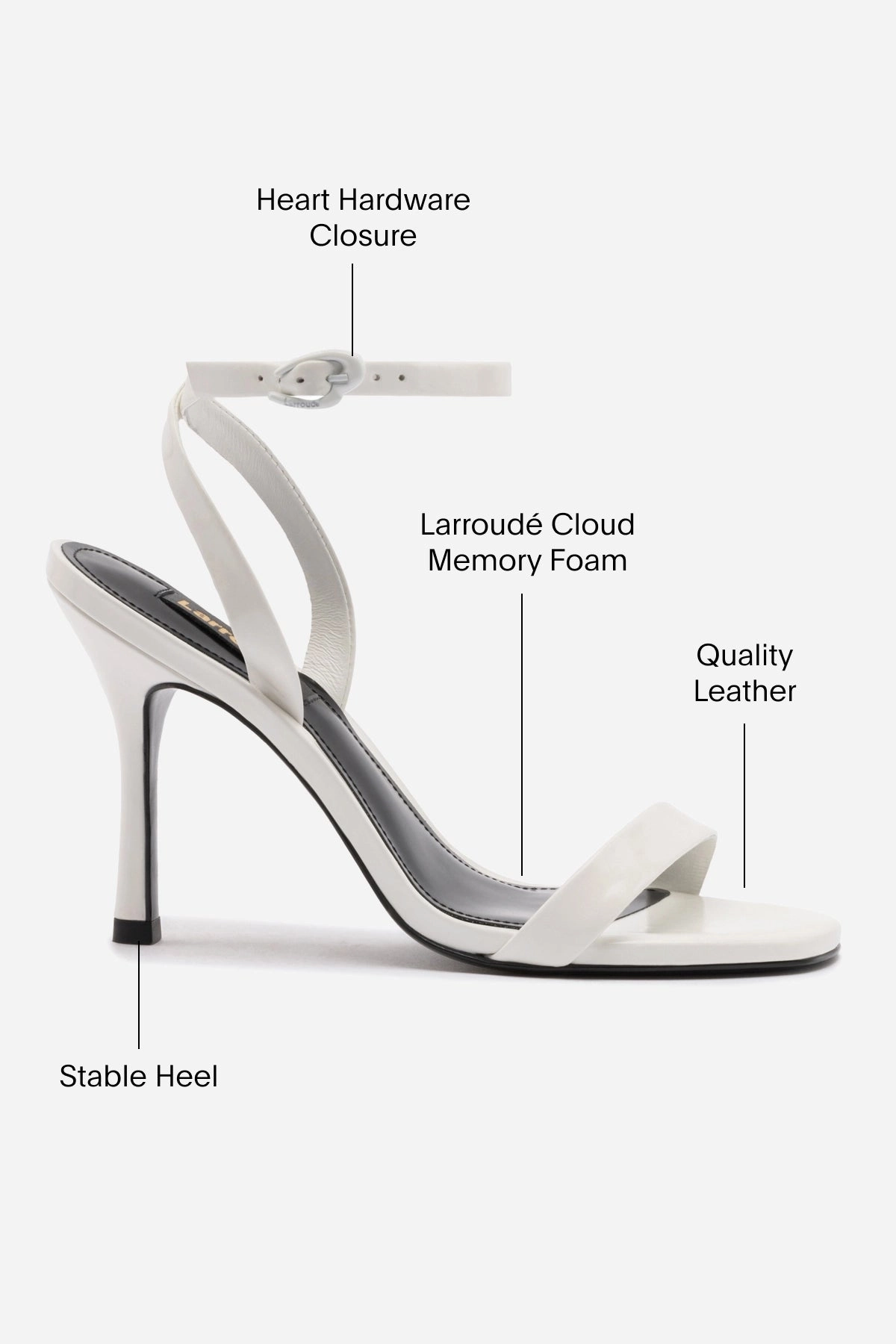 Rolling Motion Support Veronina Sandal In White Patent Leather