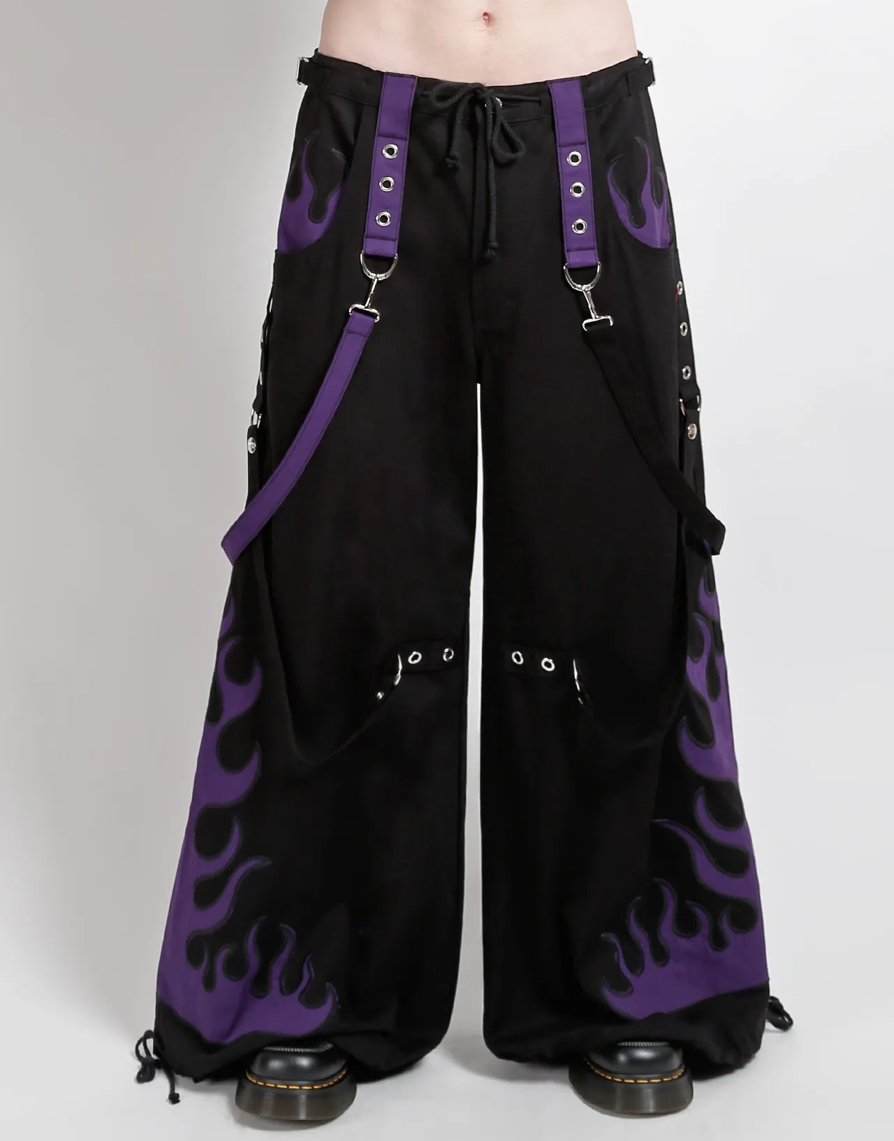 FLAME DARK STREET PANT PURPLE Soft Material Light wash