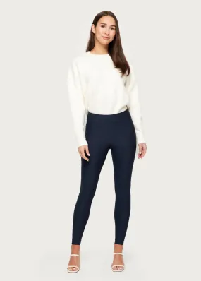 Lightweight Fabric Jessica Navy Biker Pant With Side Pockets