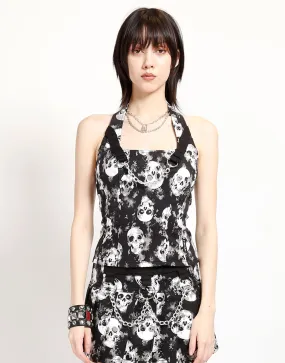 Asymmetrical hem MARY CHAIN CORSET SKULL
