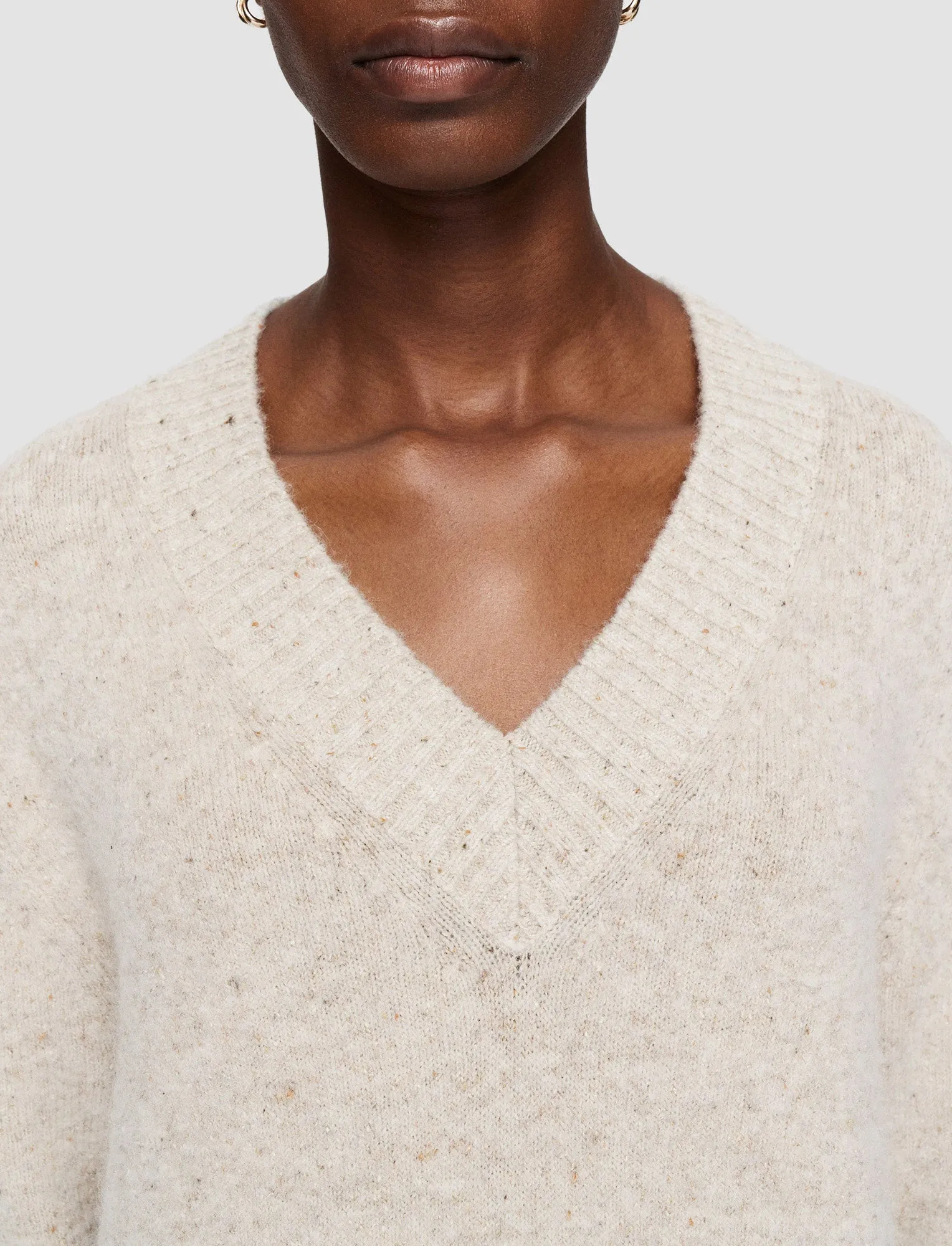 Alpaca Tweed Knit Dress Brushed Interior