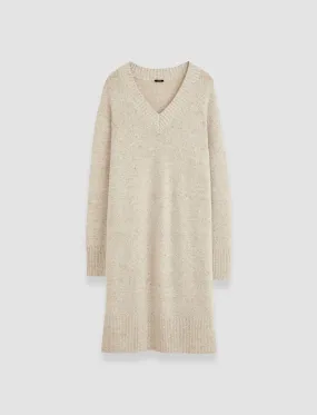 Alpaca Tweed Knit Dress Lightweight Form