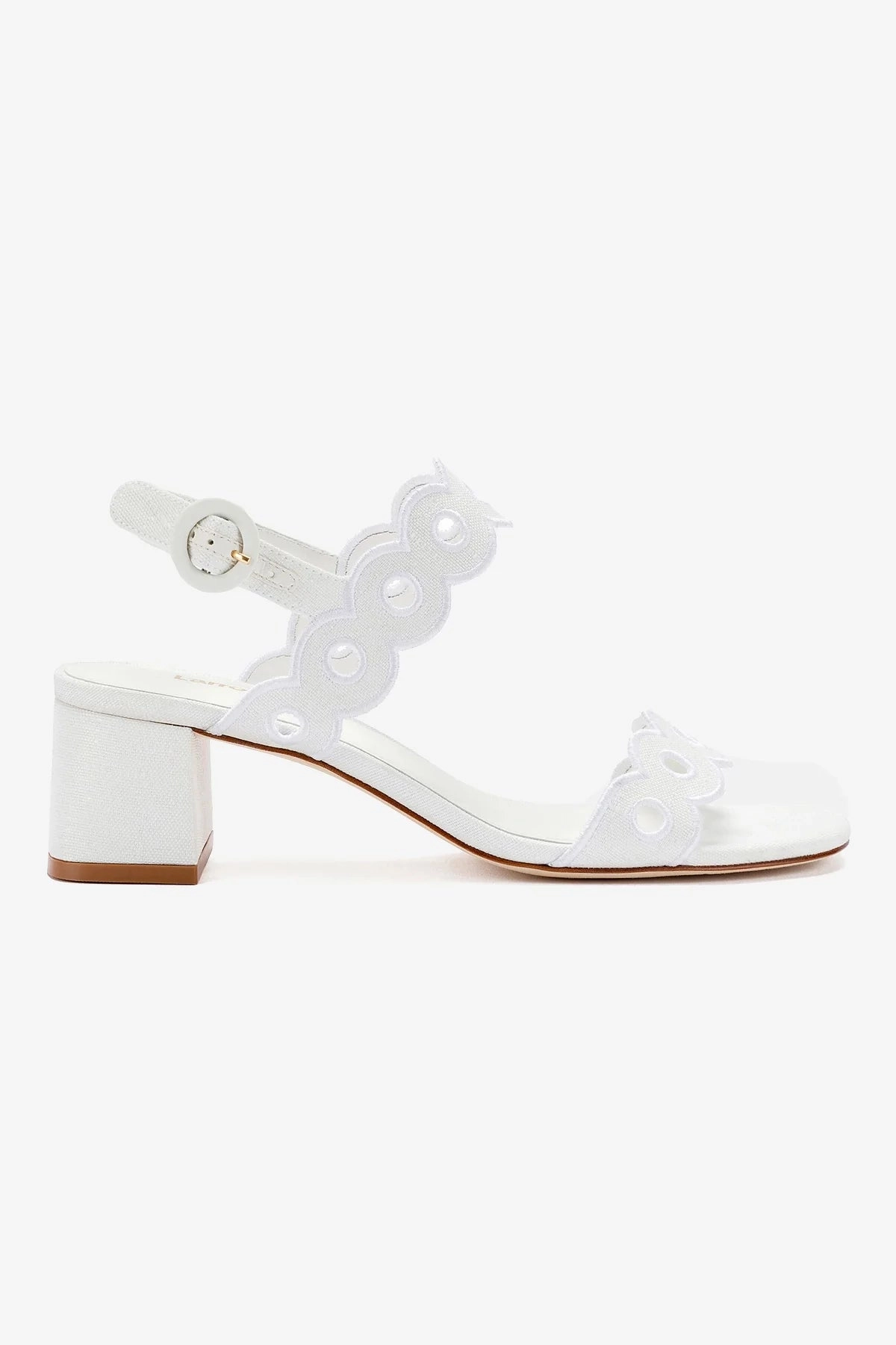 Florence Broderie Sandal In White Raffia Desert Cool