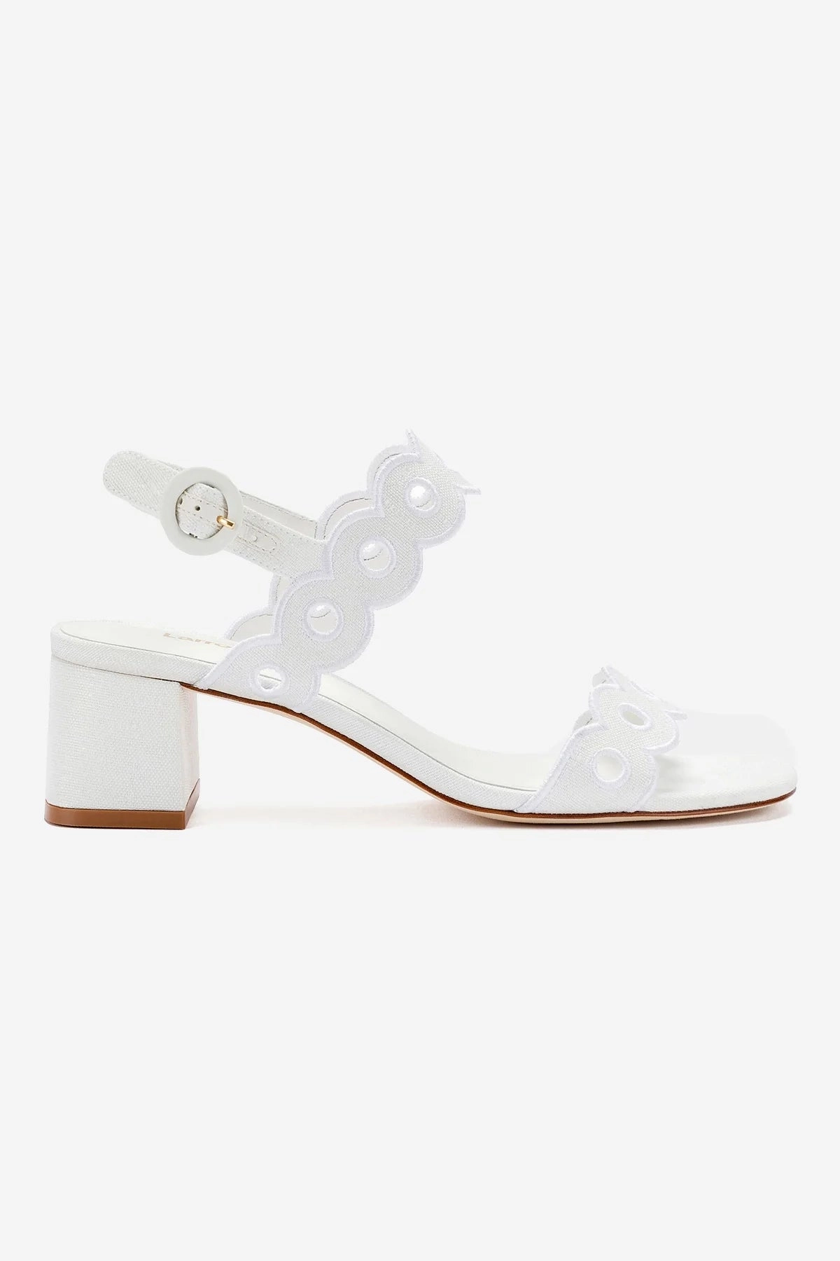 Neutral Base material Florence Broderie Sandal In White Raffia