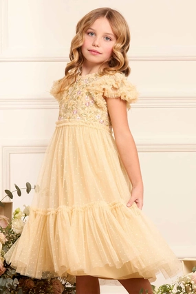 Stain Resistant Treatment Florine Bodice Kids Dress