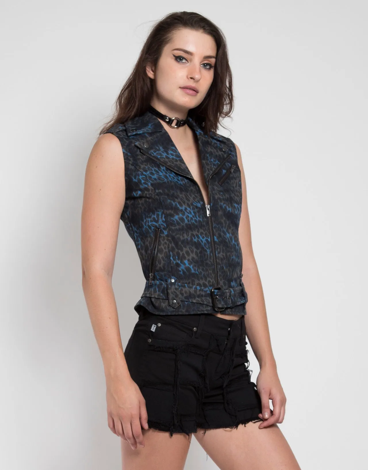 NIGHT RIDER MOTO VEST Yarn Dyed Stripes