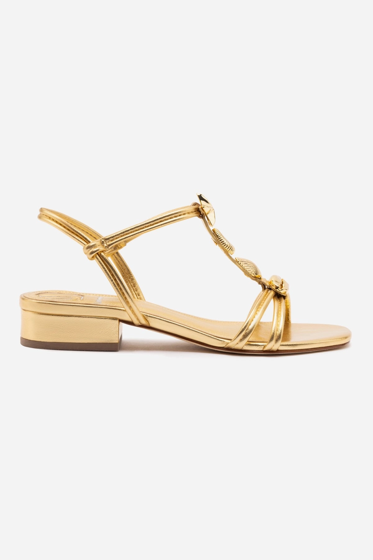 Joy Mood Dance Mode Shelly Flat Sandal In Gold Metallic Leather