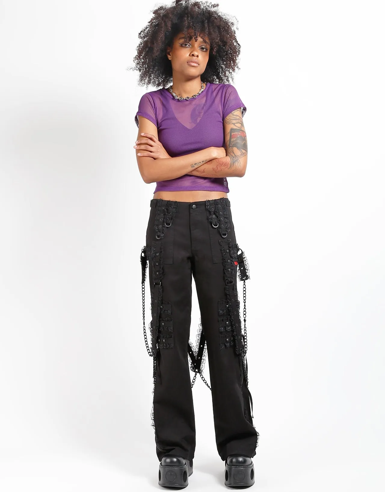 Essential Waist MIDNIGHT DARK STREET CHAIN PANT BLACK